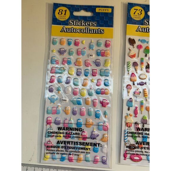 Scrapbooking PUFFY STICKERS Sweets Treats Crafting-Lot of 5 Packs-NEW School/Art - Picture 3 of 7